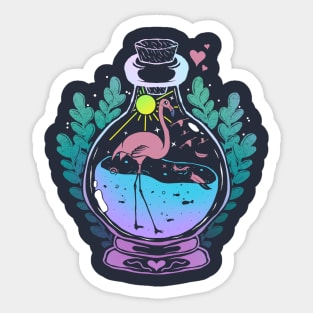 Sunny Flamingo Potion Sticker